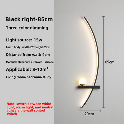 Crescent Moon LED Wall Lamp – Modern Bedroom Wall Sconce with Adjustable Arm