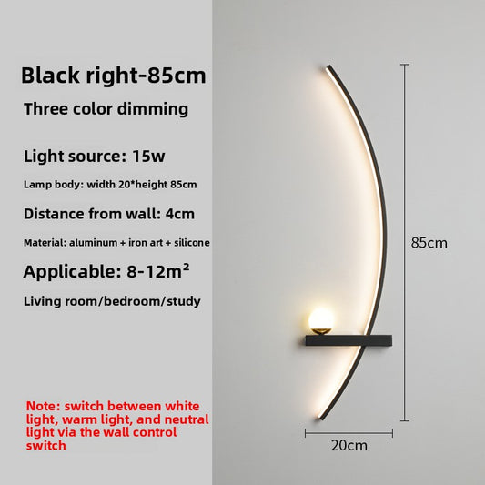 Crescent Moon LED Wall Lamp – Modern Bedroom Wall Sconce with Adjustable Arm