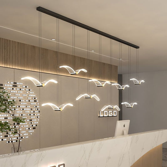 Modern Nordic Seagull Design Acrylic LED Pendant Light – Minimalist Hanging Ceiling Light for Dining Room & Kitchen