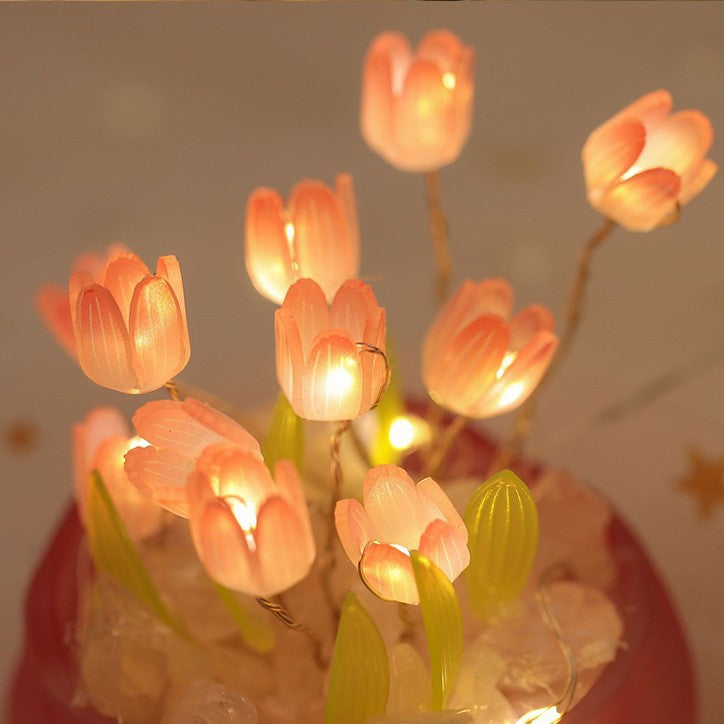 Tulip Flower Pot Night Light – Colorful LED Ambient Lamp for Bedroom & Living Room