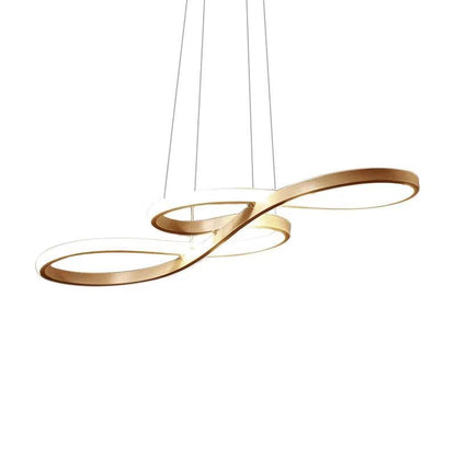 Curved Lines Metal Pendant Light – Modern Elegant Hanging Lamp for Kitchen Island