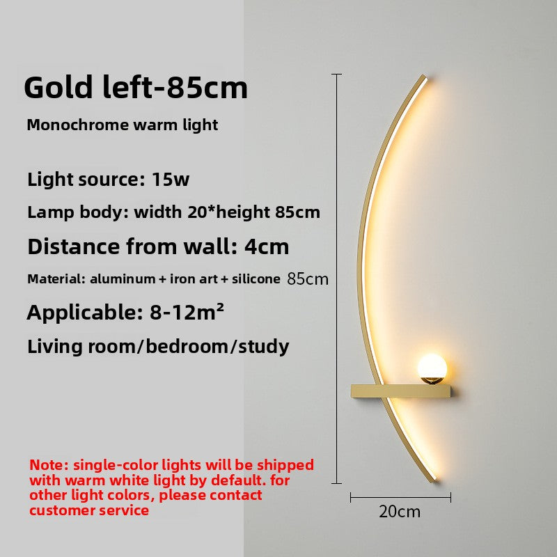 Crescent Moon LED Wall Lamp – Modern Bedroom Wall Sconce with Adjustable Arm