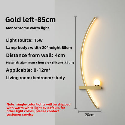 Crescent Moon LED Wall Lamp – Modern Bedroom Wall Sconce with Adjustable Arm