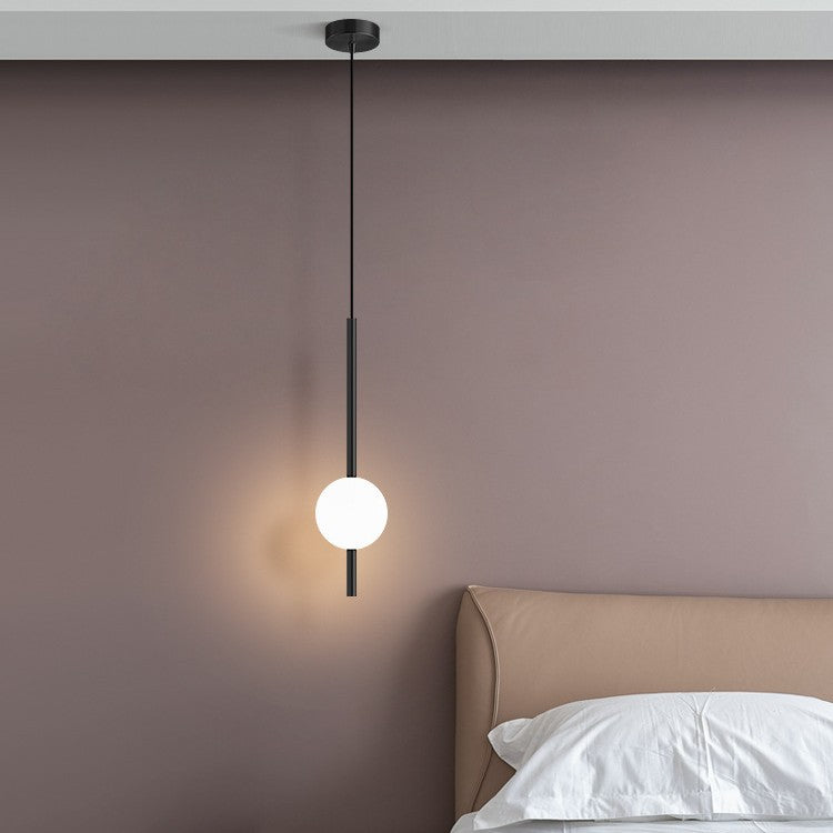 Minimalist Globe Pendant Light – Frosted Glass Ball Hanging Lamp for Living Room