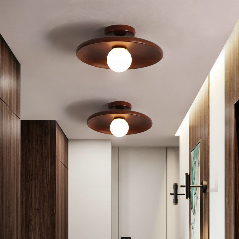Japanese Wood Ceiling Light Fixture – Zen Style Flush Mount Lamp for Living Room