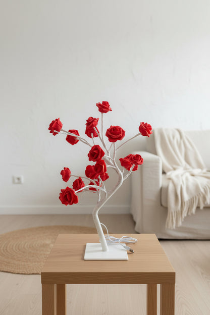 Artificial Rose Tree Night Light – LED Floral Decorative Lamp for Bedroom