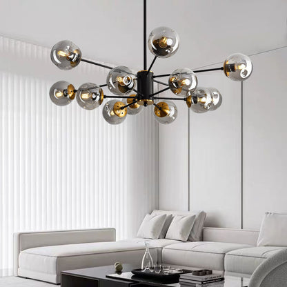 Scandinavian Glass Globe Chandelier – Multi-Ball Ceiling Light for Dining Room