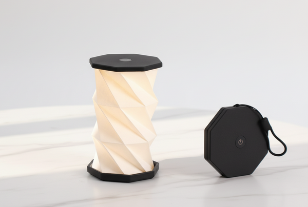Hexagon Twist Table Lamp – Ginkgo Mini LED Bedside Lamp for Bedroom