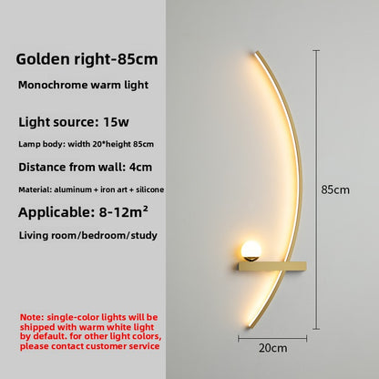 Crescent Moon LED Wall Lamp – Modern Bedroom Wall Sconce with Adjustable Arm