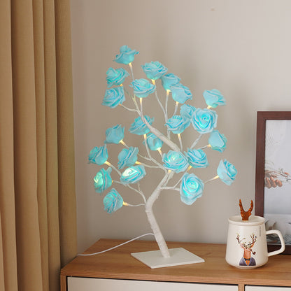 Artificial Rose Tree Night Light – LED Floral Decorative Lamp for Bedroom