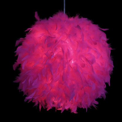 Feather Ball Chandelier – Elegant Spherical Hanging Light for Bedroom & Entryway