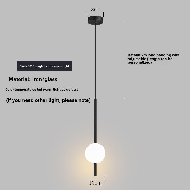 Minimalist Globe Pendant Light – Frosted Glass Ball Hanging Lamp for Living Room