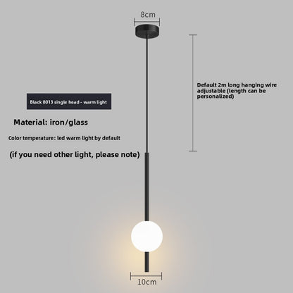 Minimalist Globe Pendant Light – Frosted Glass Ball Hanging Lamp for Living Room
