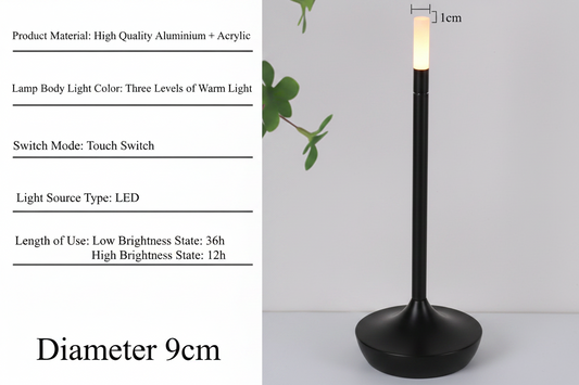 LED Candle Ambient Table Lamp – Flameless Flickering Bedside Lamp for Living Room