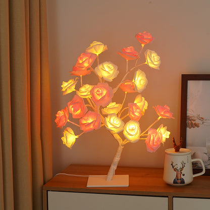 Artificial Rose Tree Night Light – LED Floral Decorative Lamp for Bedroom