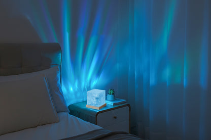 Aurora Water Ripple Night Light – LED Color Changing Ambient Lamp for Bedroom