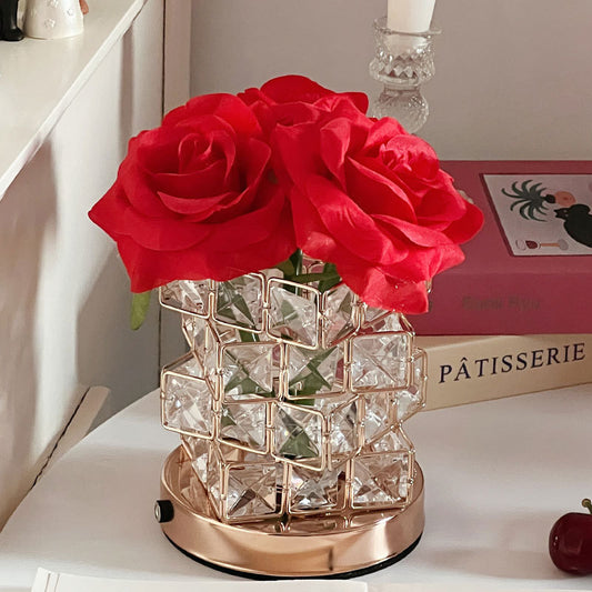 Rose Flower Table Lamp – Romantic Artificial Rose LED Bedside Light for Bedroom