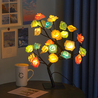 Artificial Rose Tree Night Light – LED Floral Decorative Lamp for Bedroom