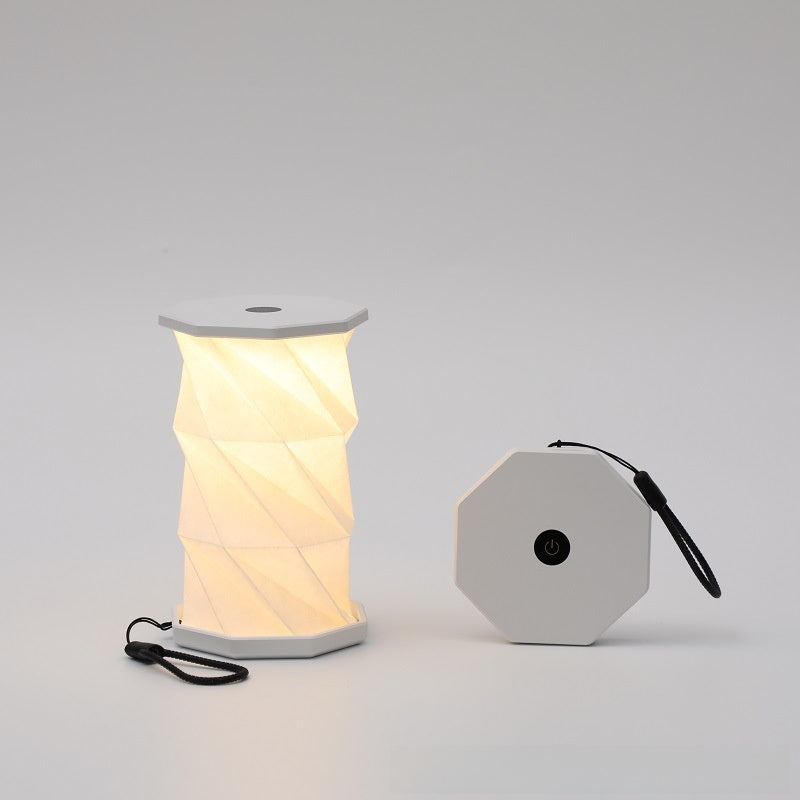 Hexagon Twist Table Lamp – Ginkgo Mini LED Bedside Lamp for Bedroom