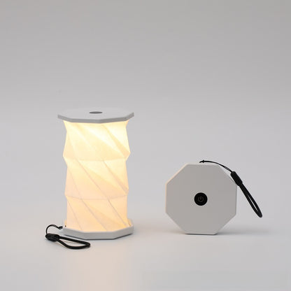 Hexagon Twist Table Lamp – Ginkgo Mini LED Bedside Lamp for Bedroom