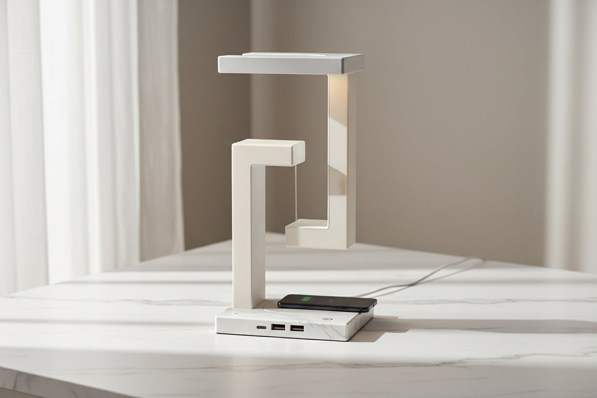 Trådløs bordlampe med antigravitation