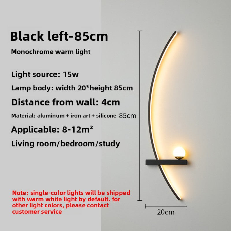 Crescent Moon LED Wall Lamp – Modern Bedroom Wall Sconce with Adjustable Arm