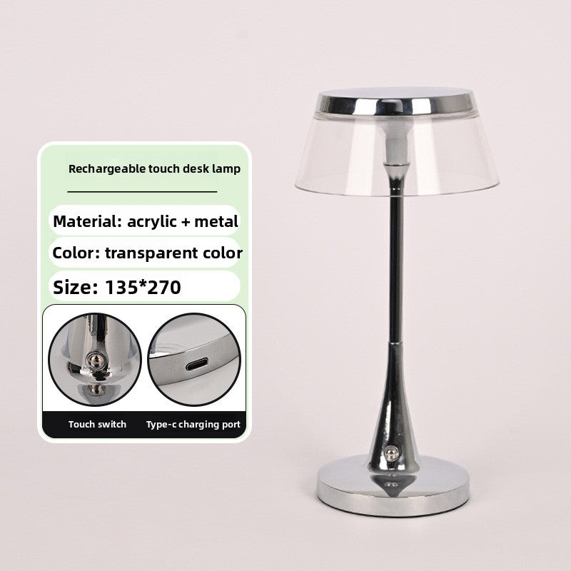 Acrylic Transparent Table Lamp – Modern Clear Desk Light for Bedroom & Living Room