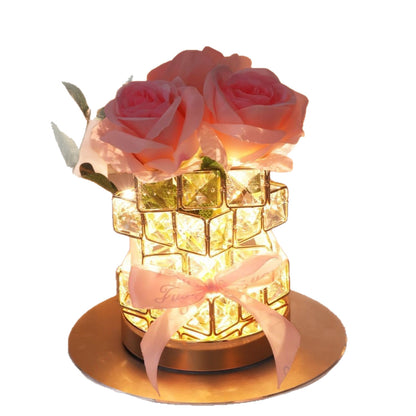 Rose Flower Table Lamp – Romantic Artificial Rose LED Bedside Light for Bedroom
