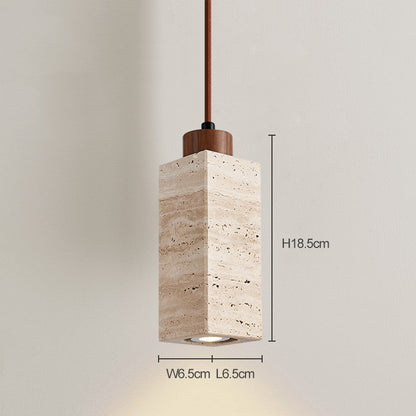 Scandinavian Travertine Pendant Lamp – Stone Hanging Light for Minimalist Interiors