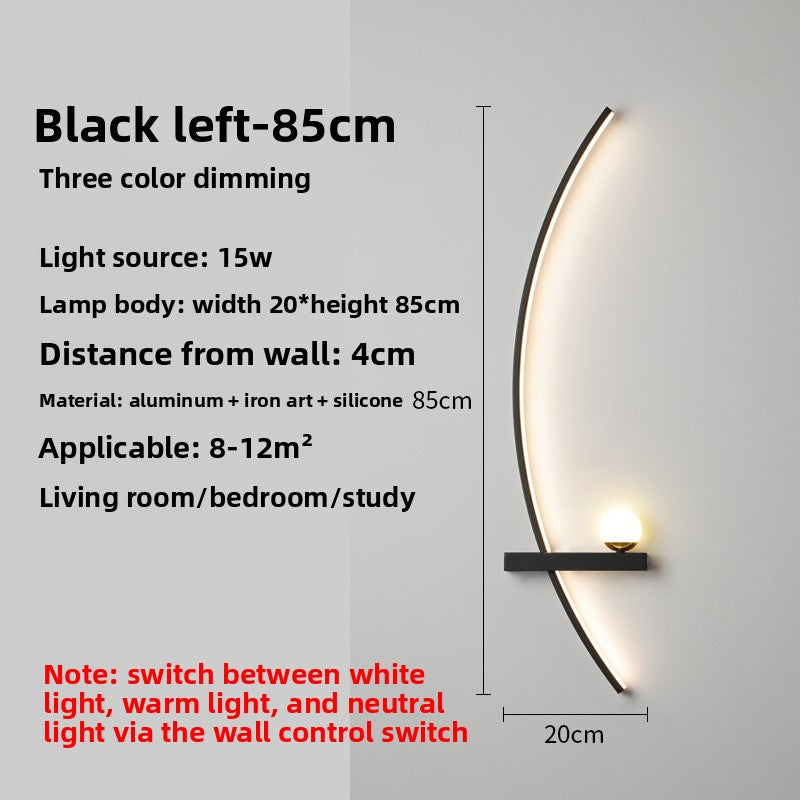 Crescent Moon LED Wall Lamp – Modern Bedroom Wall Sconce with Adjustable Arm
