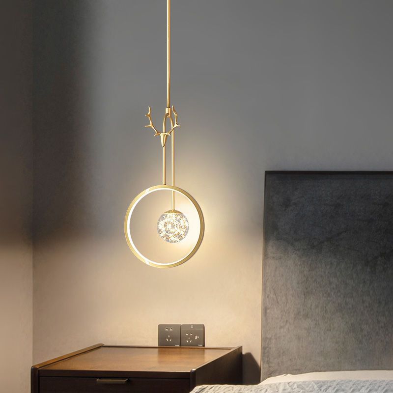 Antler Branch Chandelier – Rustic Starry Sky Pendant Light for Bedroom & Living Room