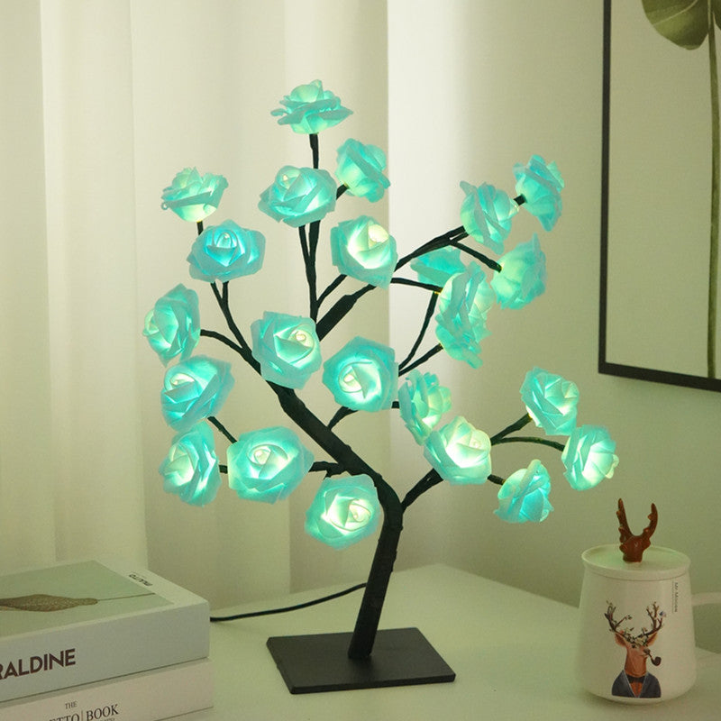 Artificial Rose Tree Night Light – LED Floral Decorative Lamp for Bedroom