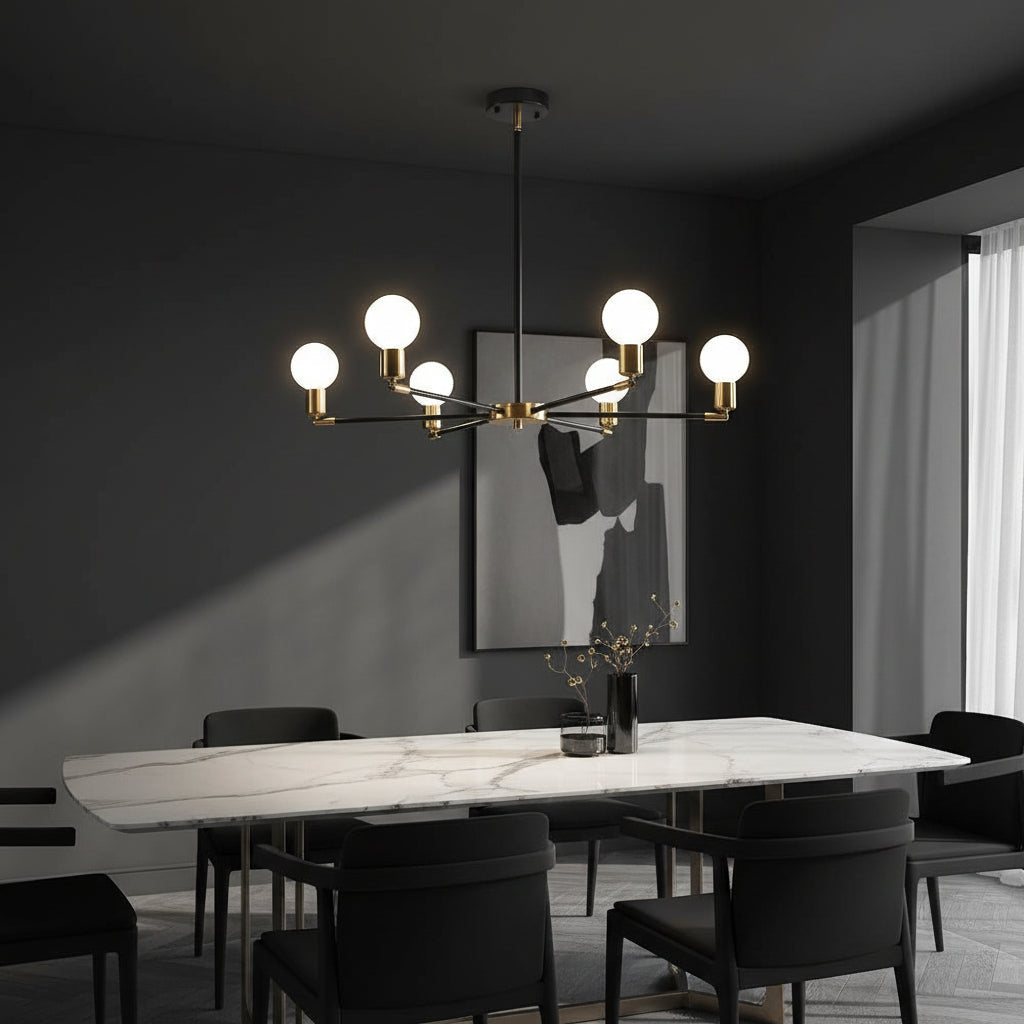 Sputnik Chandelier Mid-Century Modern – Starburst Ceiling Light for Living Room