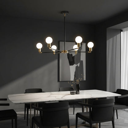Sputnik Chandelier Mid-Century Modern – Starburst Ceiling Light for Living Room