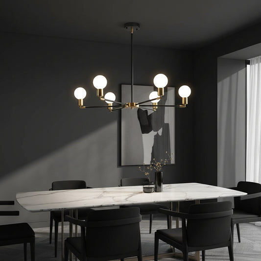 Sputnik Chandelier Mid-Century Modern – Starburst Ceiling Light for Living Room