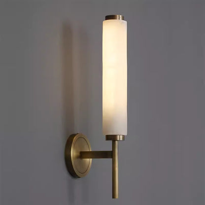 Vintage Nordic Natural Alabaster Wall Lamp – Stone Wall Sconce for Living Room