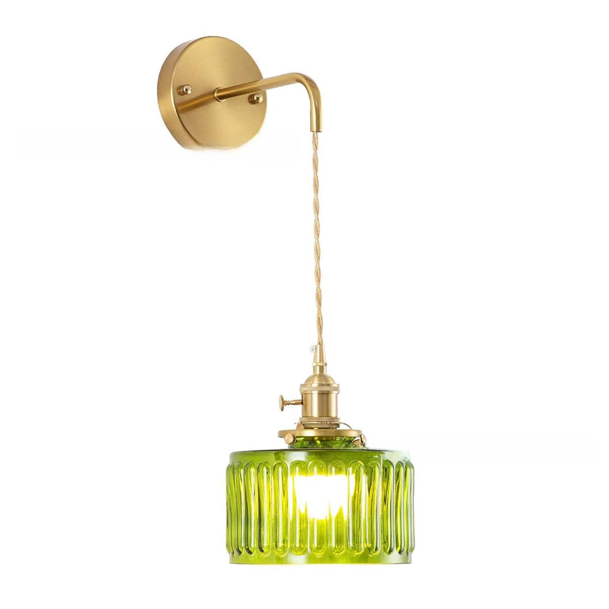 Vintage Japanese Kinshi Wall Sconce – Antique Brass Wall Light for Bedroom