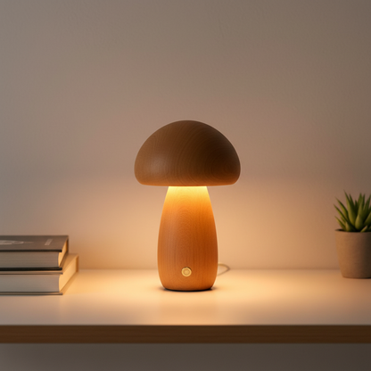 Oslo Mushroom Table Lamp – Retro Scandinavian LED Bedside Lamp for Bedroom