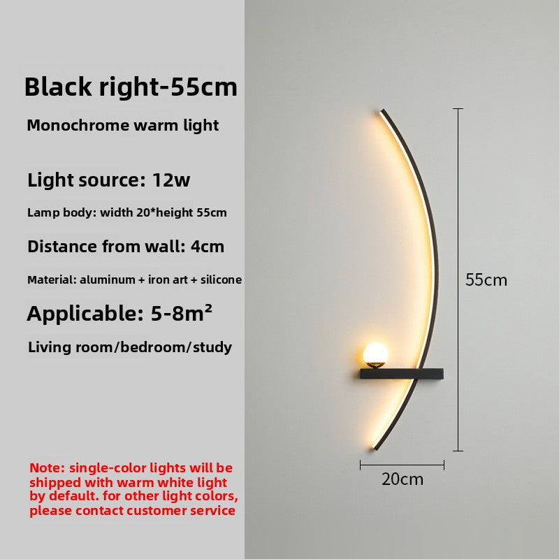 Crescent Moon LED Wall Lamp – Modern Bedroom Wall Sconce with Adjustable Arm