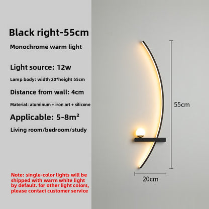 Crescent Moon LED Wall Lamp – Modern Bedroom Wall Sconce with Adjustable Arm