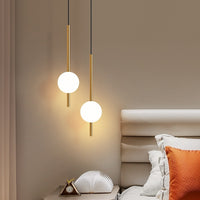 Minimalist Globe Pendant Light – Frosted Glass Ball Hanging Lamp for Living Room