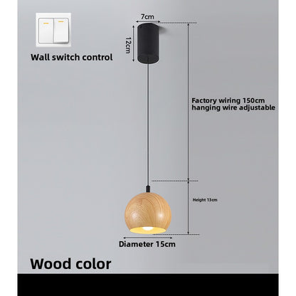 Minimalist Wood Grain Pendant Light