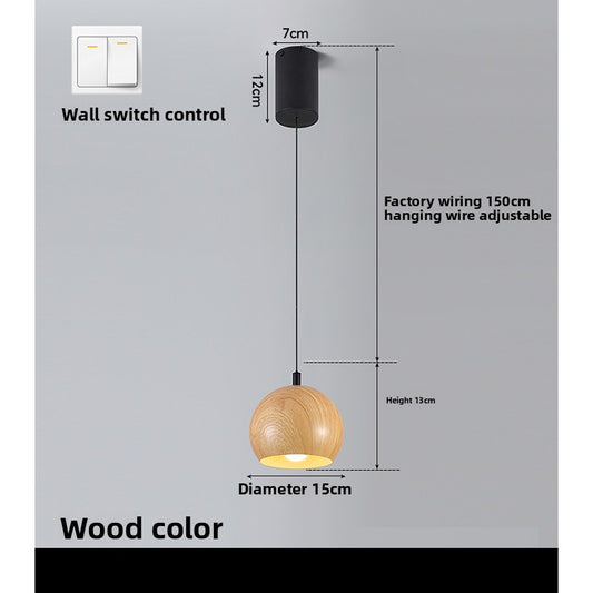 Minimalist Wood Grain Pendant Light