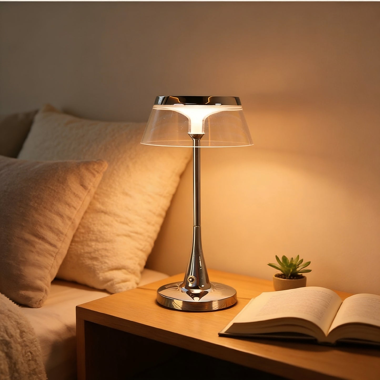 Acrylic Transparent Table Lamp – Modern Clear Desk Light for Bedroom & Living Room