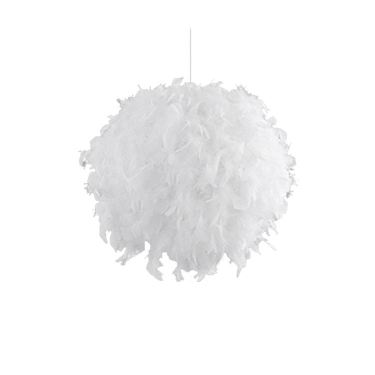 Feather Ball Chandelier – Elegant Spherical Hanging Light for Bedroom & Entryway