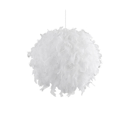 Feather Ball Chandelier – Elegant Spherical Hanging Light for Bedroom & Entryway