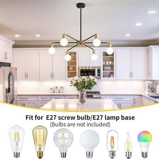 Sputnik Chandelier Mid-Century Modern – Starburst Ceiling Light for Living Room