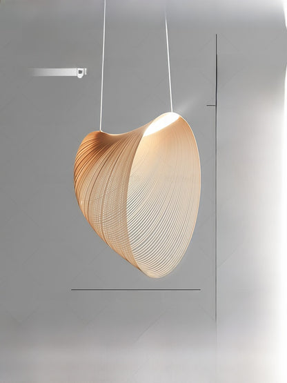 Layered Rattan Pendant Light – Boho Sculptural Woven Hanging Lamp for Living Room