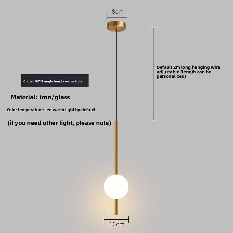 Minimalist Globe Pendant Light – Frosted Glass Ball Hanging Lamp for Living Room
