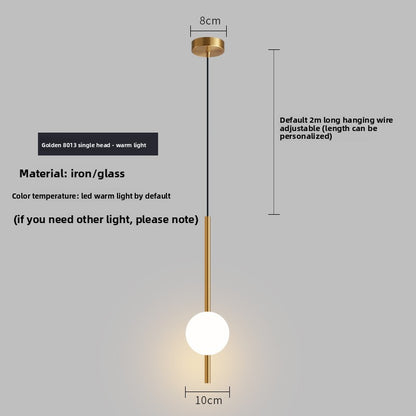 Minimalist Globe Pendant Light – Frosted Glass Ball Hanging Lamp for Living Room